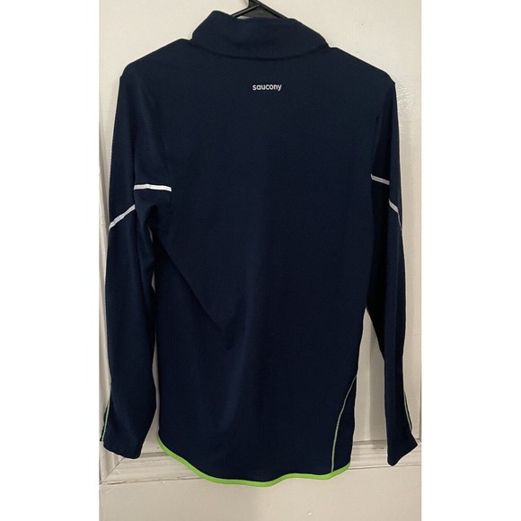 Men's Saucony Long Sleeve, Quarter Zip Running Shirt - Breathable, Reflective - Picture 3 of 6